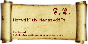 Horváth Manszvét névjegykártya